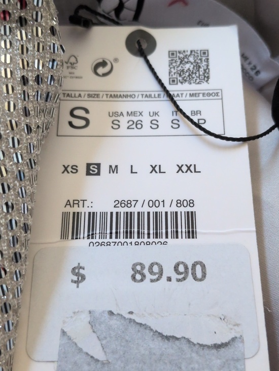 Zara Silver Sequin Cape Blazer S - Picture 16 of 16